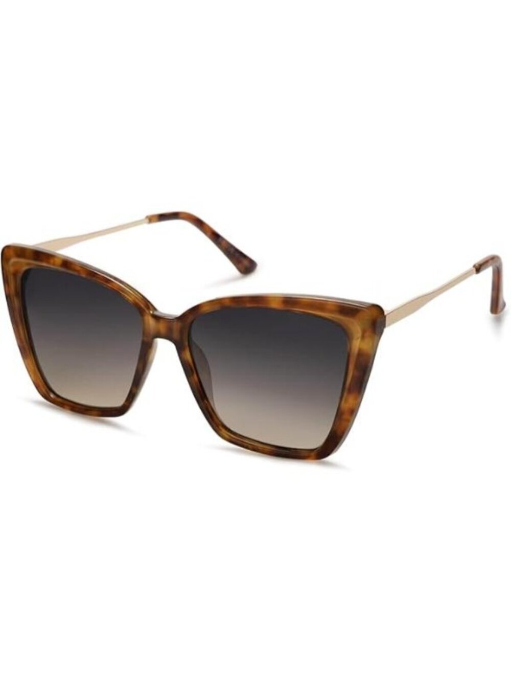 SOJOS Women's Polarized Square Cat Eye Sun Glasses UV Protection SJ2206 Brown